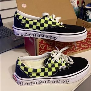 Vans neon yellow and black shoes